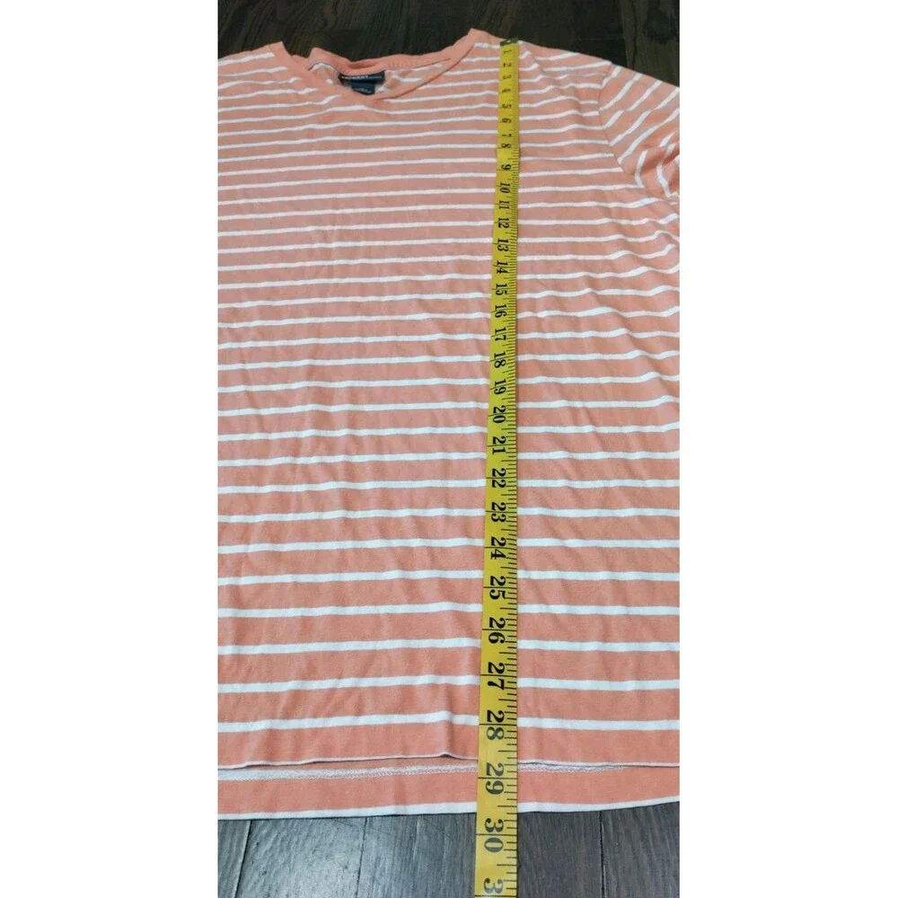 VTG Polo Ralph Lauren Men's T Shirt Size XL Orange White Striped Cotton 90s Logo